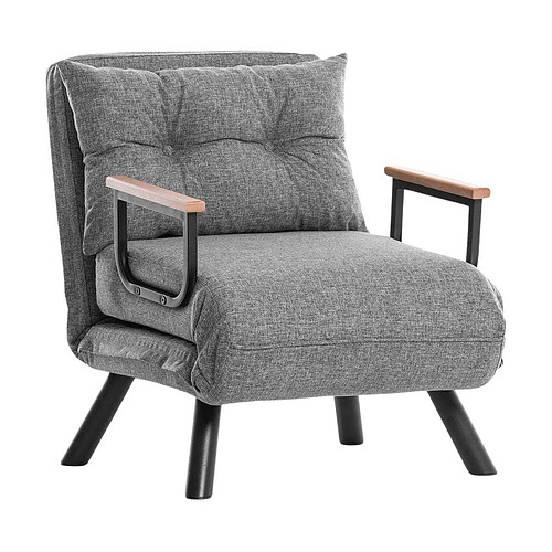 Hanah Home Fauteuil convertible en tissu Sando gris clair.