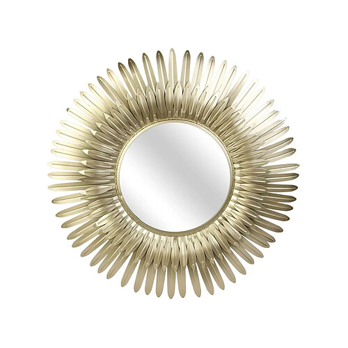 The Home Deco Factory Miroir plumes en métal doré 53 cm.