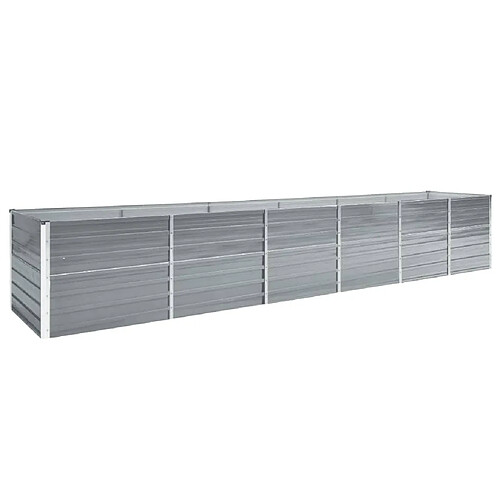 vidaXL Lit surélevé de jardin Acier galvanisé 480x80x77 cm Gris