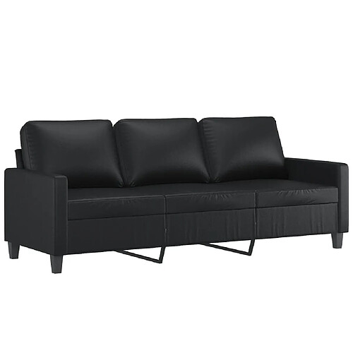 Maison Chic Canapé à 3 places,Canapé droit,Sofa de Salon,Banquette Noir 180 cm Similicuir -GKD244029