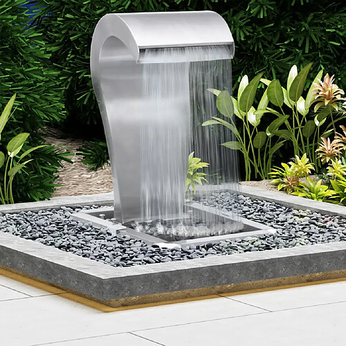 vidaXL Cascade de jardin Argenté 52,4x34,2x82 cm Acier inoxydable