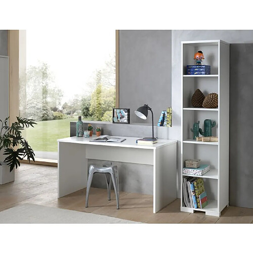 Vipack LONDON Bureau Blanc mat + Bibliotheque Blanc mat