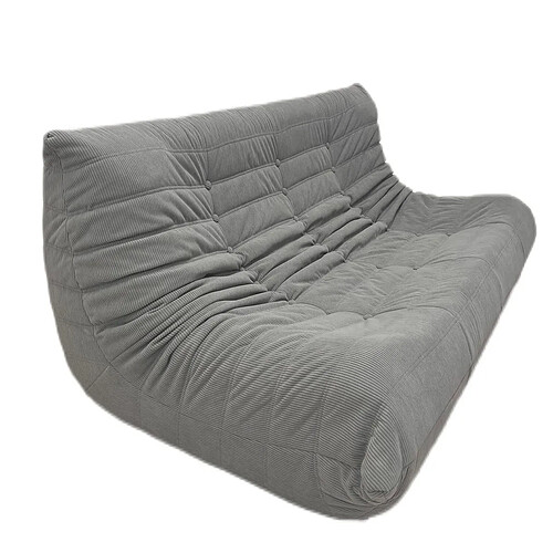 SoftEva Canapé trois places - Gris Clair - pas d'assemblage, mousse double confort, support ergonomique, intérieur en tissu Soft touch