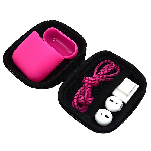 Wewoo Coque Ecouteurs sans fil en silicone antichoc pour Apple AirPods 1/2 Rose Red