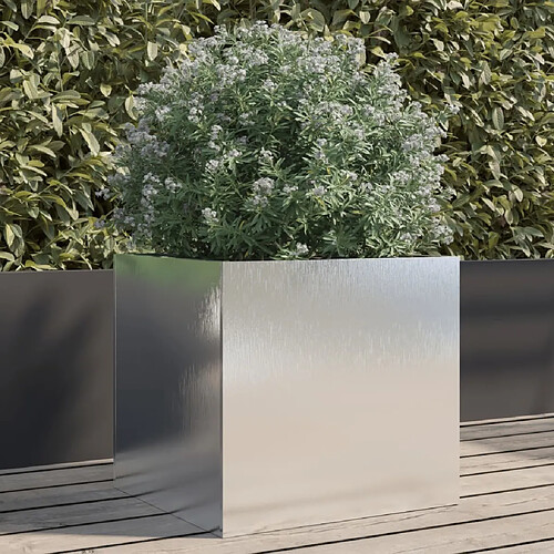 vidaXL Jardinière argenté 42x40x39 cm acier inoxydable