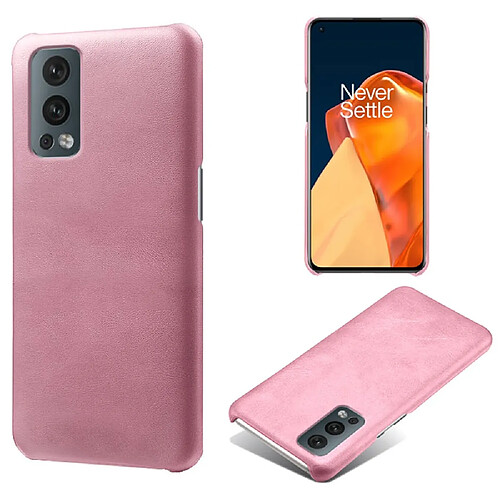 Coque en TPU + PU couleur unie simple or rose pour votre OnePlus Nord 2 5G