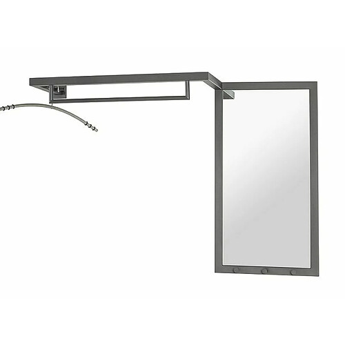 Pegane Garderobe murale coloris anthracite - Dim : L 180 x P 26 x H 75 cm