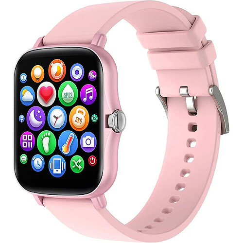 Chrono Montre Connectée Femmes, 1,7 Pouces Montre Connectée IP67 Etanche Fréquence Cardiaque Podomètre Sommeil Fitness Tracke Smartwatch pour Android iOS(or)