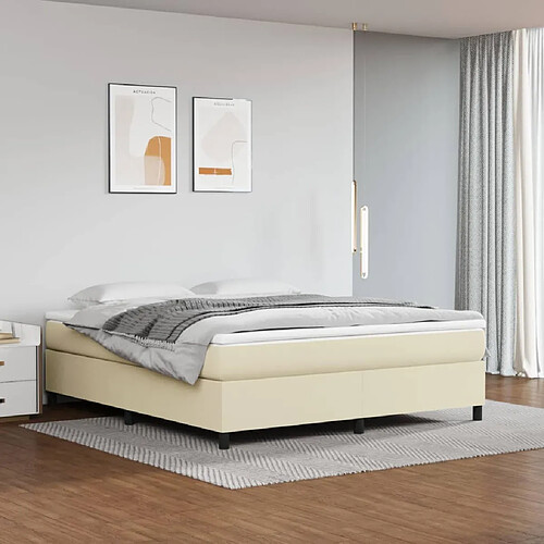 vidaXL Cadre de lit sans matelas crème 180x200 cm similicuir