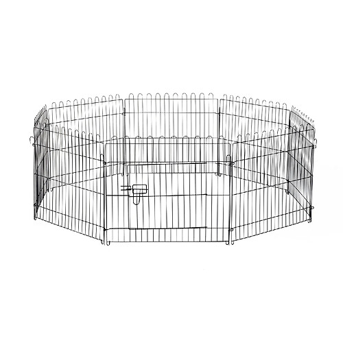 Pawhut Parc enclos pour chiens chiots animaux domestiques diamètre 158 cm 8 panneaux 71L x 61H cm noir