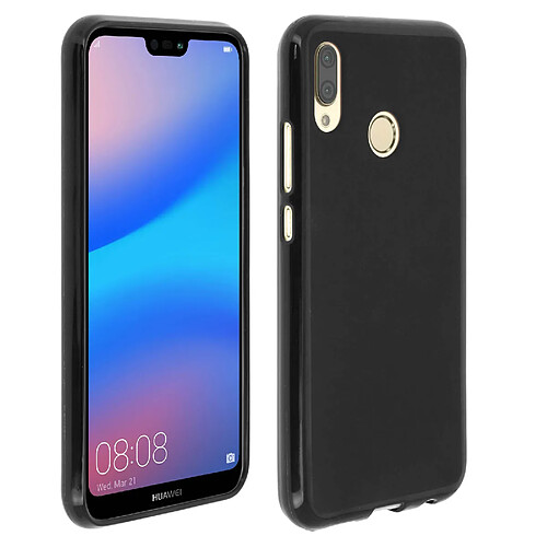 Avizar Coque Huawei P20 Lite coque silicone gel protection Dos Antitraces Noir