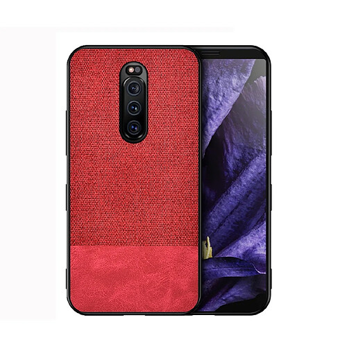 Wewoo Coque Rigide Housse de protection en tissu PU épissage antichoc pour Sony Xperia 1 rouge