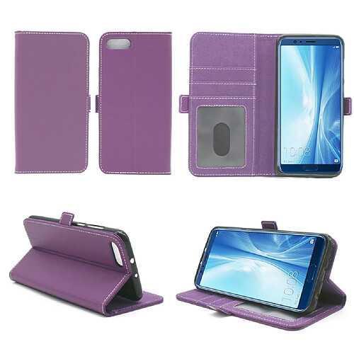 Xeptio Etui luxe Huawei Honor View 10 violet portefeuille avec stand