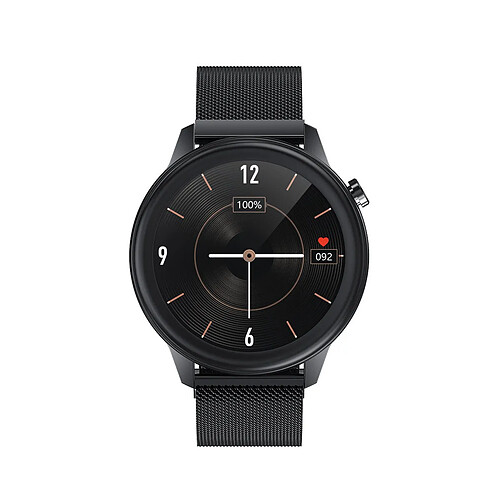 Chrono Montre connectée pour hommes femmes avec montre sport Fitness Tracker de à écran Tactile Complet de 1,3 Pouces IP68 étanche avec température corporelle Podomètre pour iOS Android-Noir2