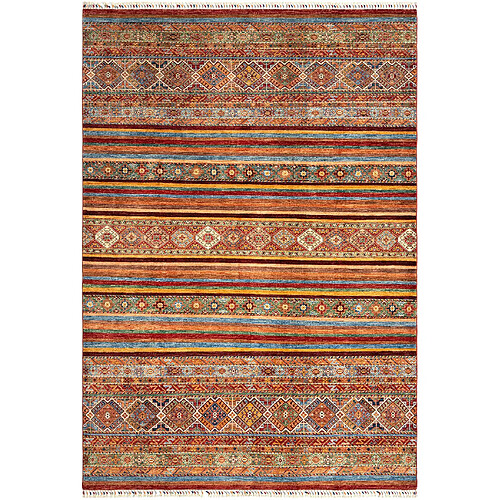 Vidal Tapis de laine 208x94 rouge Torkman