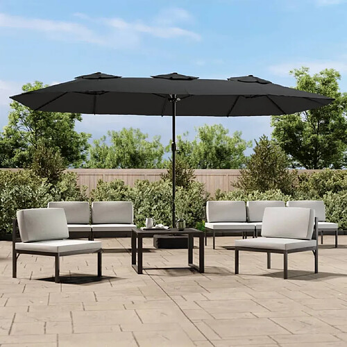 vidaXL Parasol de jardin à double tête avec LED anthracite 449x245 cm