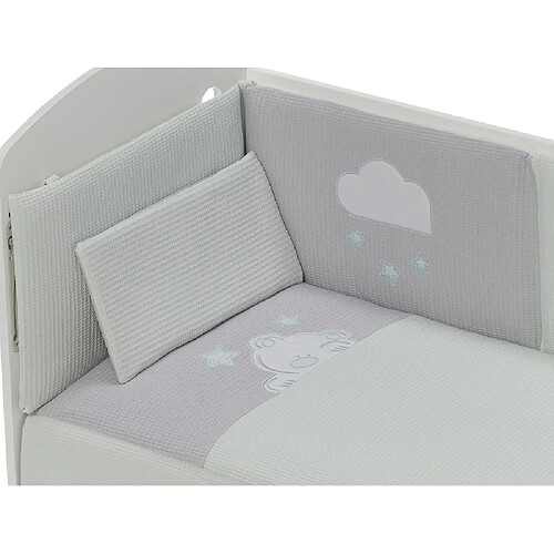 Interbaby Parure de lit 3 Pcs. Nid d'abeille Mod. Viggo Vert