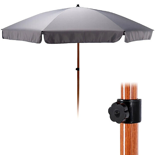 Parasol de jardin gris orientable 200 cm gris