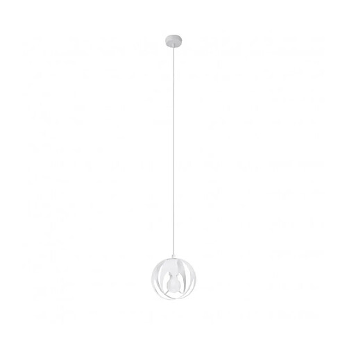 Luminaire Center Suspension Tulos Spherical Acier blanc 1 ampoule 125cm