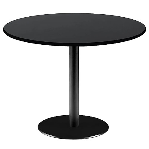 Restootab Table Ø120cm - modèle Rome pied et noir uni