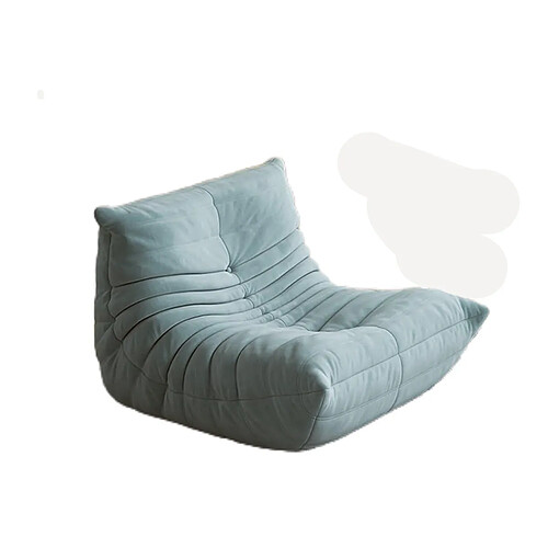 SoftEva Sans assemblage moderne ergonomique Bean Bag chaise velours côtelé plancher lounge chair Bleu