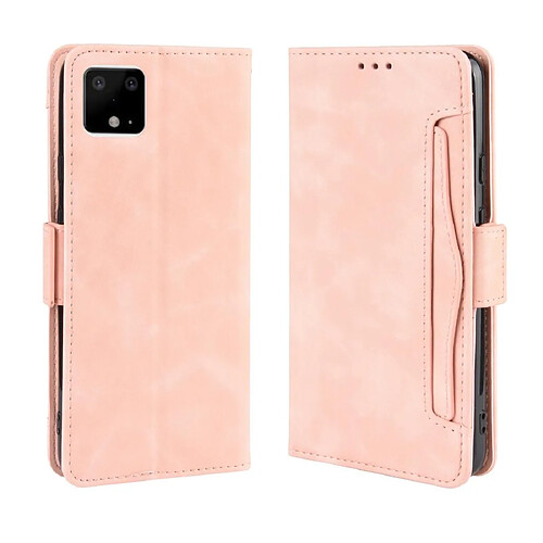 Wewoo Housse Coque Pour Google Pixel 4 Étui en cuir avec Motif mollet style skin sens peau fente carte séparée rose