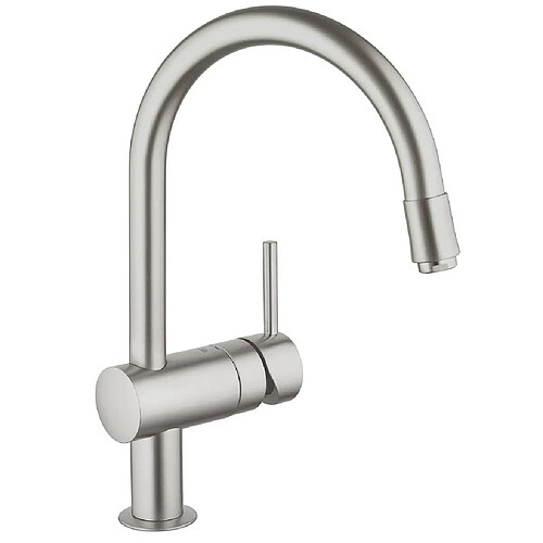 Grohe - Mitigeur évier avec bec mousse acier SuperSteel Minta - 32918DC0