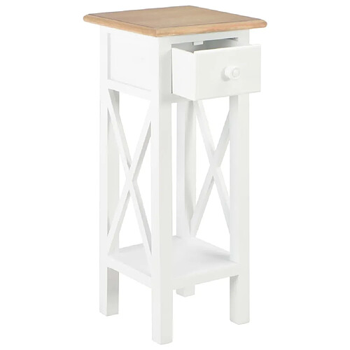 Maison Chic Table d'appoint | Table Basse Blanc 27 x 27 x 65,5 cm Bois -GKD14316