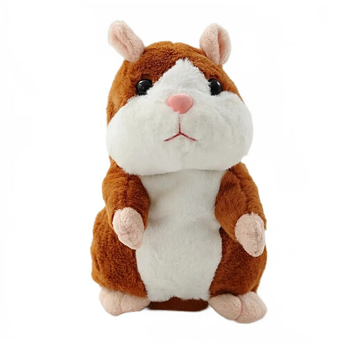 Universal 16cm parler hamster souris animal de compagnie peluche mignon doux animal poupée parler imitation magnétophone hamster drôle jouet enfant cadeau | animal de compagnie électronique (brun)