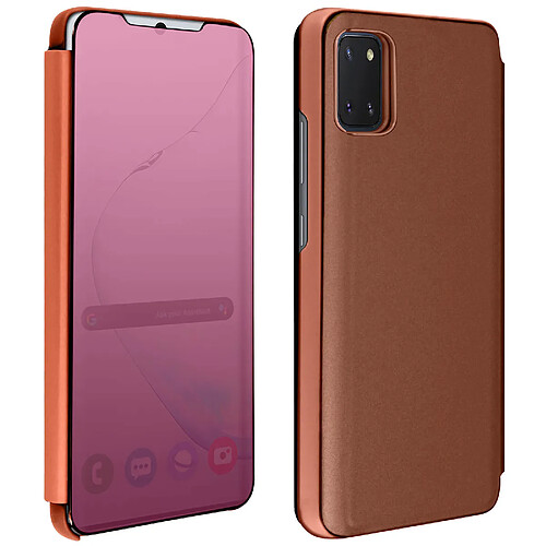 Avizar Housse Samsung Galaxy Note 10 Lite Clapet Effet Miroir Support Vidéo rose gold