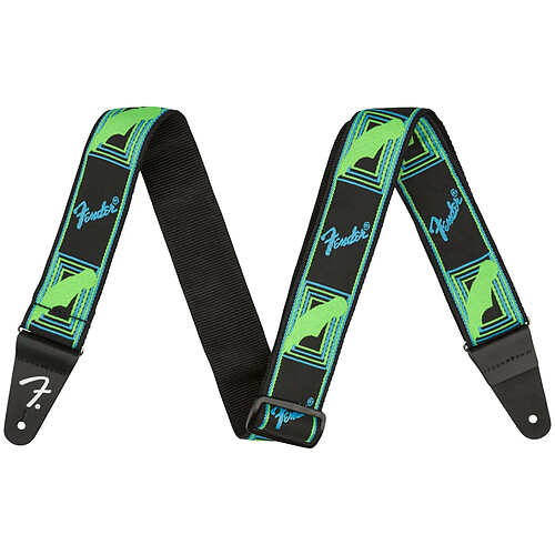 Neon Monogrammed Strap Green/Blue Fender