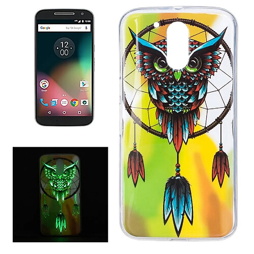 Wewoo Coque pour Motorola Moto G4 Noctilucent Owl Motif IMD Workmanship Soft TPU Retour Housse