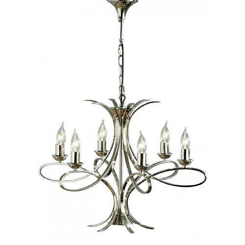 Interiors 1900 Suspension 6 ampoules Penn, nickel poli