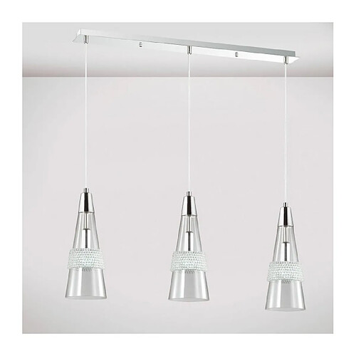 Luminaire Center Suspension Emilia 3 Ampoules E14 Linear chrome poli/cristal