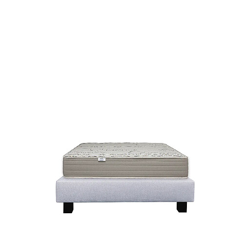 LUXURY LITERIE Ensemble matelas OrganicCoton 140x200 cm + sommier gris ep20cm