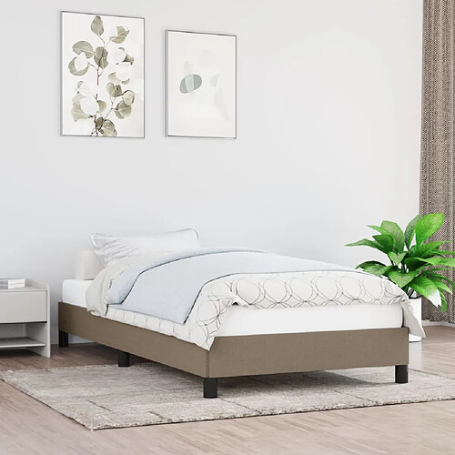 vidaXL Cadre de lit sans matelas taupe 80x200 cm tissu