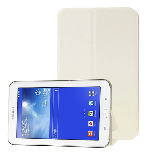 Wewoo Housse Étui blanc pour Samsung Galaxy Tab 3 Lite T110 / T111 Texture givré en cuir flip avec support