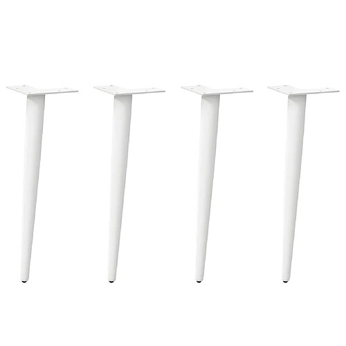 vidaXL Pieds de table basse forme conique 4 pcs blanc 42-43 cm acier