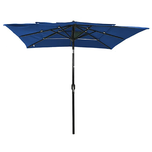 Maison Chic Parasol Jardin | Parasol à 3 niveaux avec mat en aluminium Bleu azuré 2,5x2,5 m - GKD42789