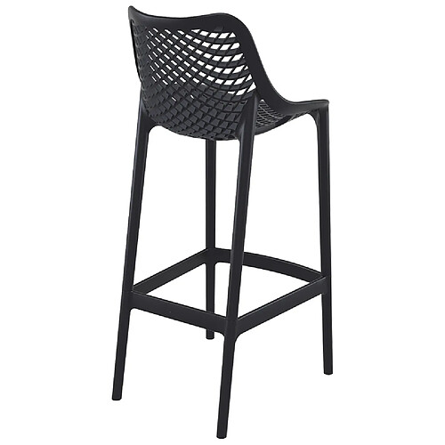 Alterego Tabouret de jardin 'BROZER' noir en matière plastique