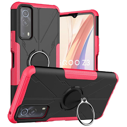 Coque en TPU antichoc, anti-chute avec béquille pour votre Vivo iQOO Z3/Y72 5G/Y53s - rose