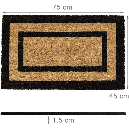 Helloshop26 Paillasson tapis de sol porte d’entrée essuie-pieds long fibres de coco tapis 13_0001876