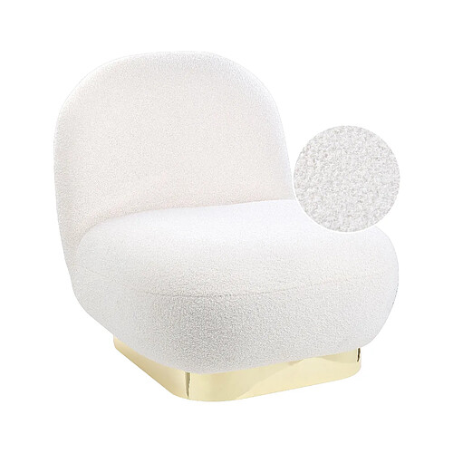 Beliani Fauteuil LOVIISA Bouclé Blanc