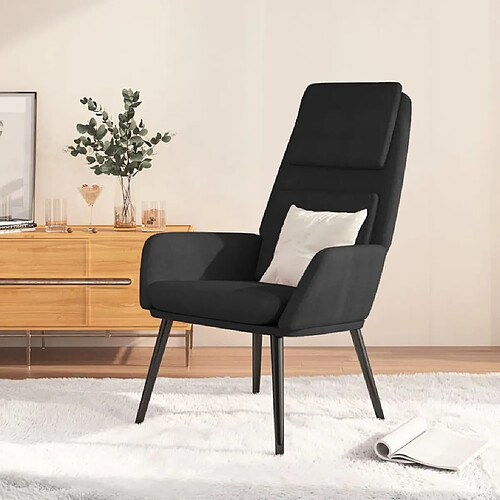 vidaXL Chaise de relaxation Noir Tissu