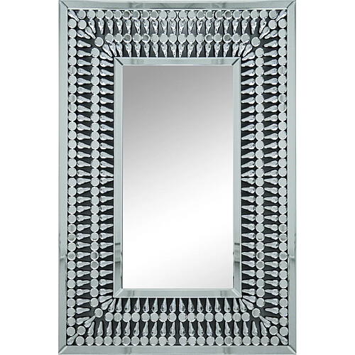 Vivenla Miroir argenté design effet 3D 80 x 120 cm collection Bogami