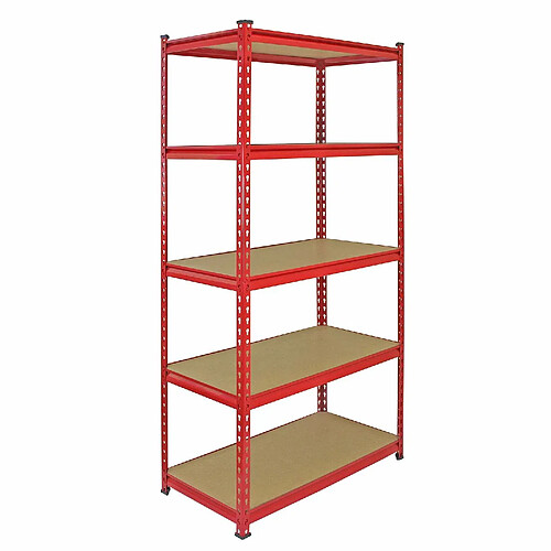 Monstershop Monster Racking 3 Rayonnages Z-Rax en Acier Sans Boulons Rouges 90cm x 183cm x 45cm