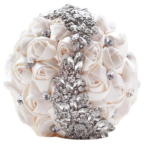 Wewoo Mariage tenant des fleurs bouquet blanc de mariée accessoires demoiselle d'honneur strass partie décoration de fournitures