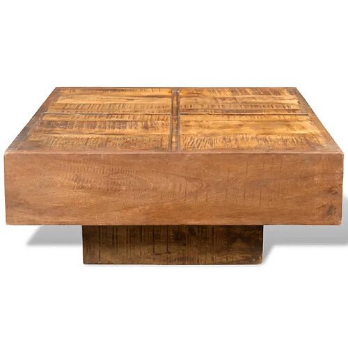 ComfortXL Table Basse Carrée Marron Bois Massif De Manguier