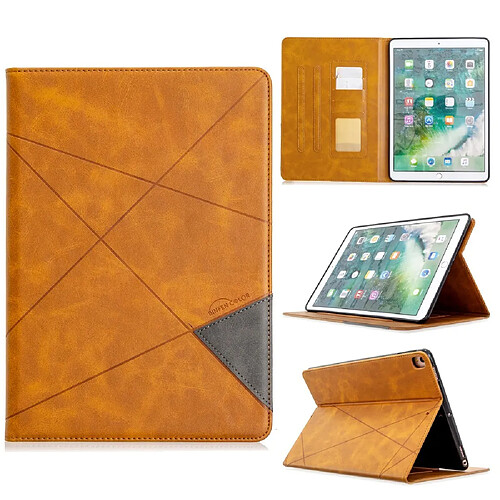 Etui en PU motif géométrique avec support marron pour votre Apple iPad 10.2 (2019)/Air 10.5 pouces (2019)/Pro 10.5 pouces (2017)