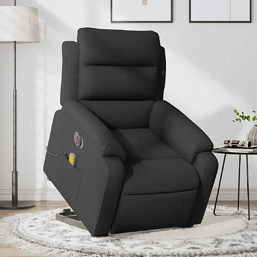 vidaXL Fauteuil inclinable de massage électrique Noir Tissu